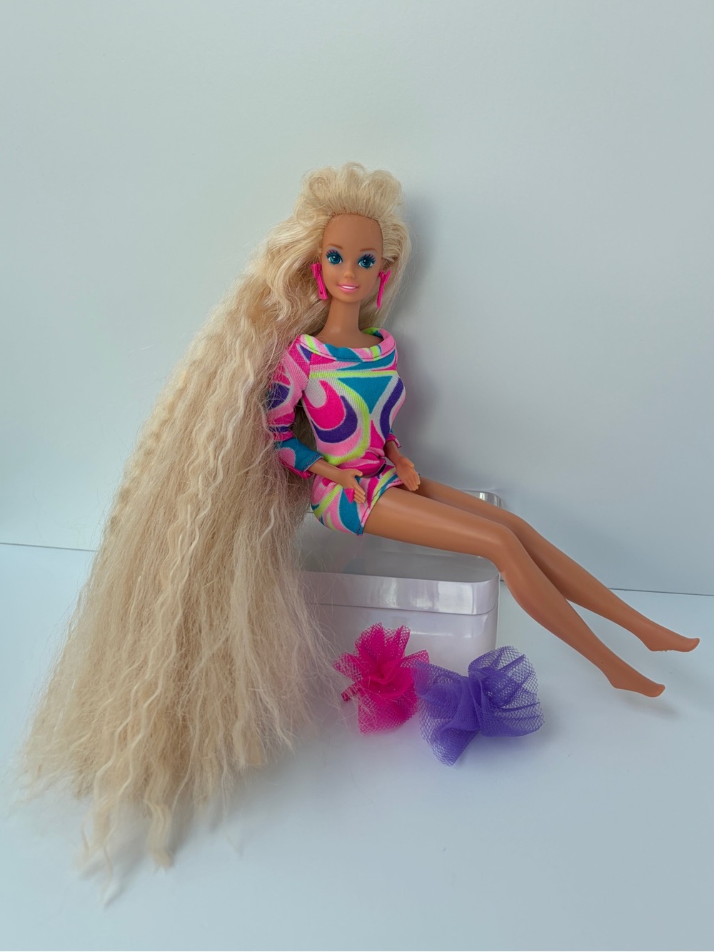 VTG Mattel Totally Hair Barbie Doll In Original Dress 1976 Head & 1966 Body